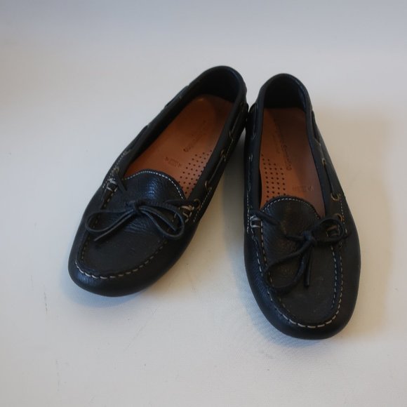 Womens L'Artigiano Sorrentino Black Leather Flat Driving Shoes 39D US/9D* - Picture 2 of 11
